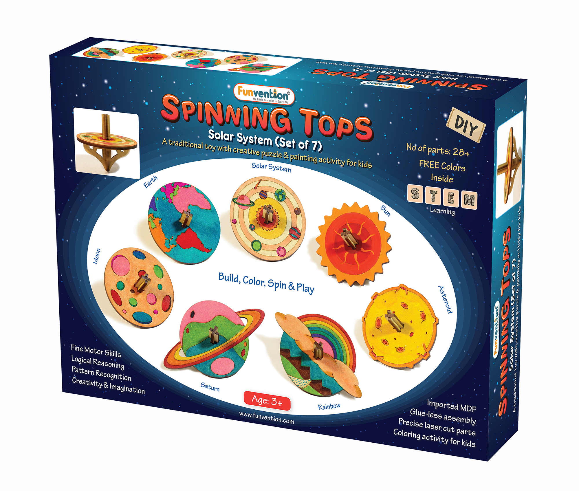Spinning Tops (Solar System) - Set of 7